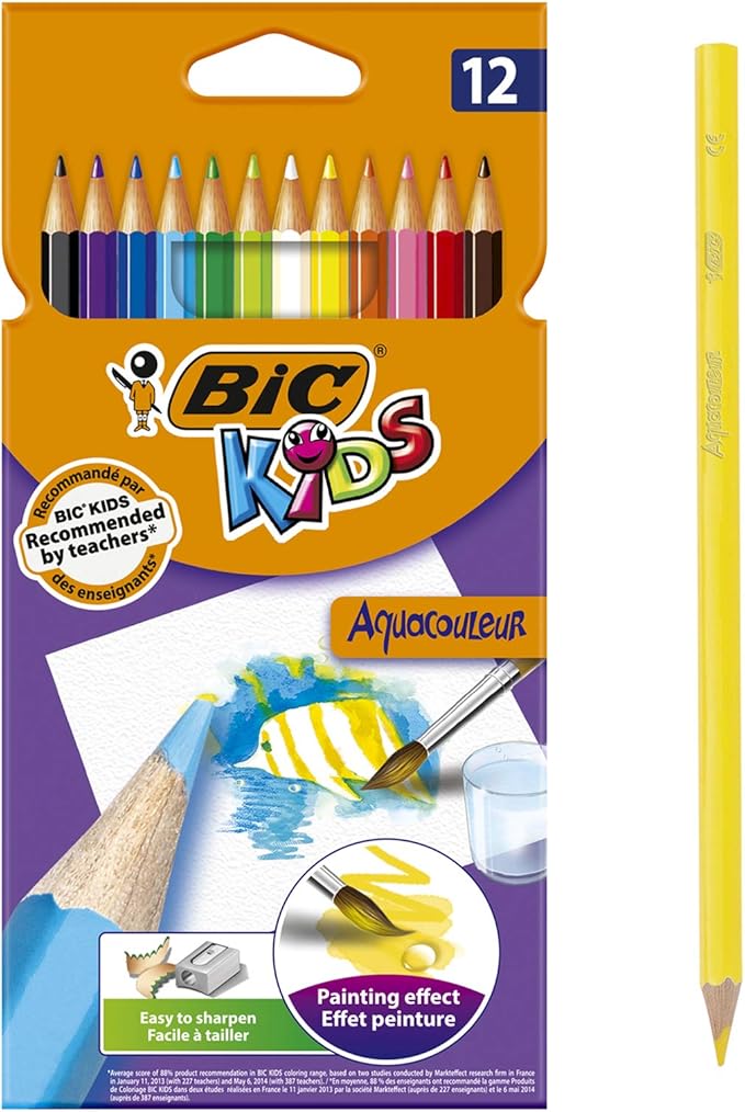 Bic Kids Aquacouleur Colouring Pencils 12 Pack