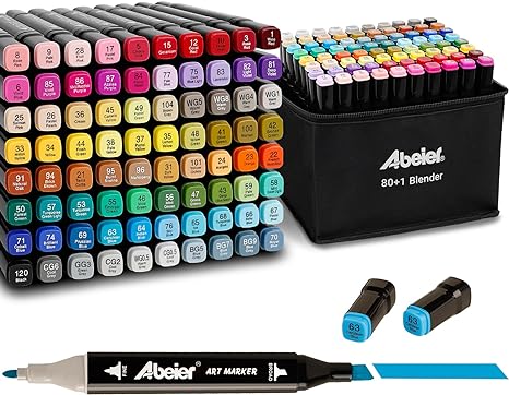 ABEIER 80 Colors Alcohol Based Markers