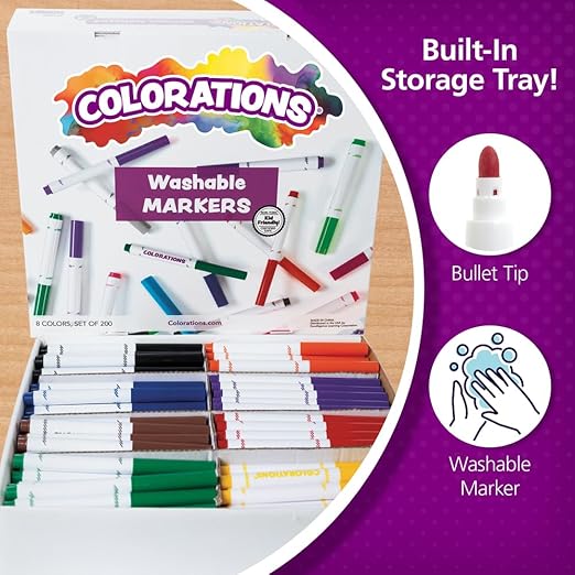 Colorations Classic Markers, Conical Tip,Set of 200