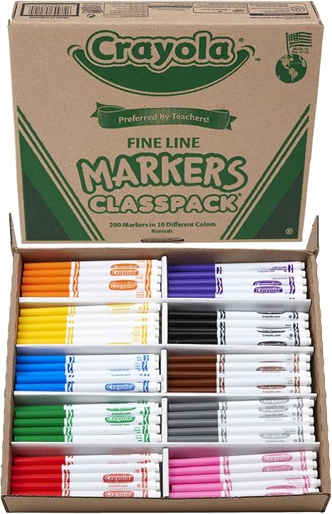 colorations washable mini markers, 200 markers, 10 colors