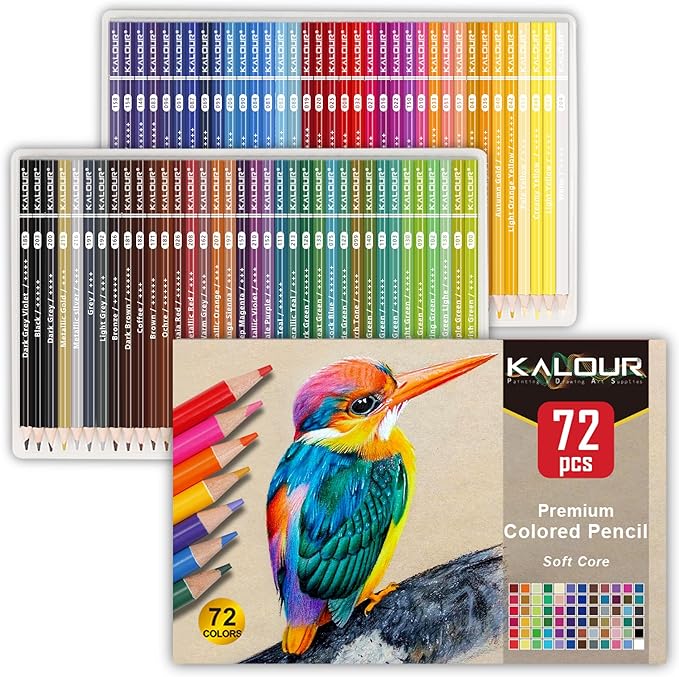 KALOUR 72 Count Colored Pencils for Adult Coloring Books