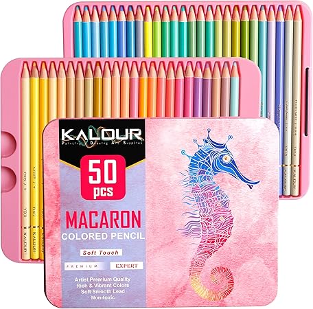 KALOUR Macaron Pastel Colored Pencils,Set of 50 Colors