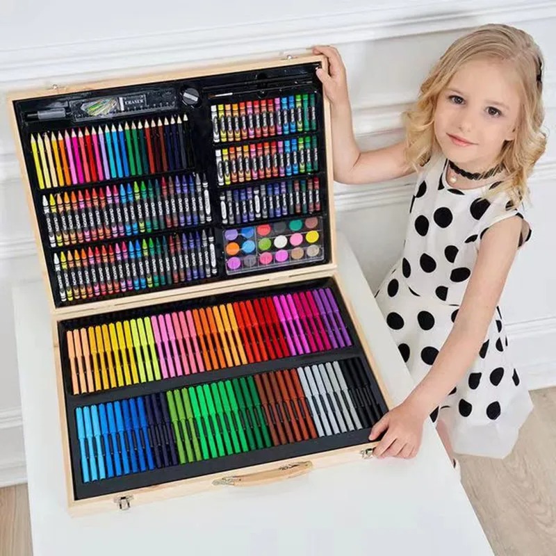 Watercolor Pens Colored Pencil Crayon Brush Set For Kids