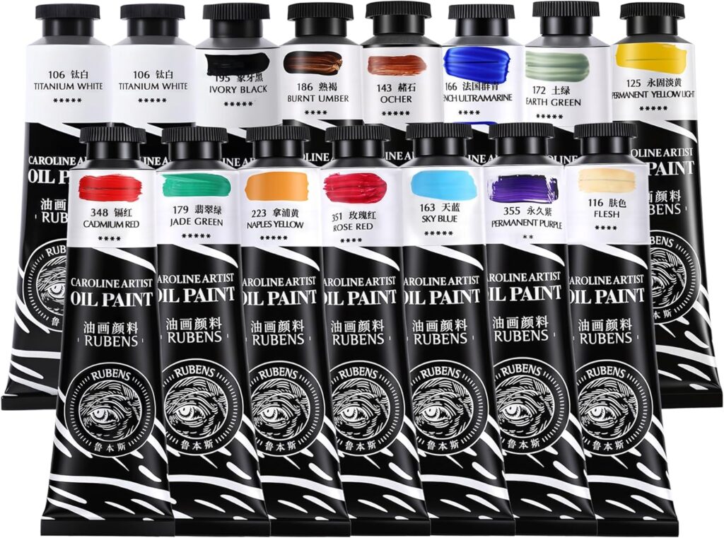 Paul Rubens Professional Oil Paint Set – 15 Colors x 60ml (2 oz) Large Tubes, Thick Creamy Texture & High Saturation Oil Based Paints for Canvas Painting, Art Supplies for Artists, Adults, Beginners